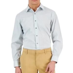 Alfani Men's Alfatech Regular Fit Honeycomb Print Dress Shirt Size XL 32/33 $65